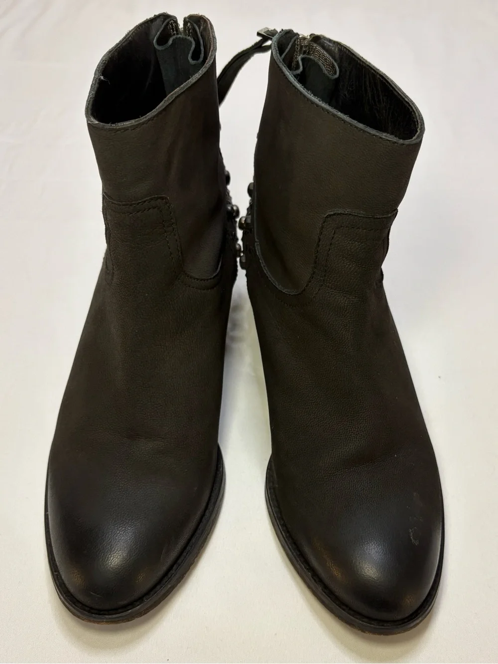 Zadig & Voltaire Teddy Black Leather Skull Studded Ankle Boots Women’s 39 - Picture 4 of 14